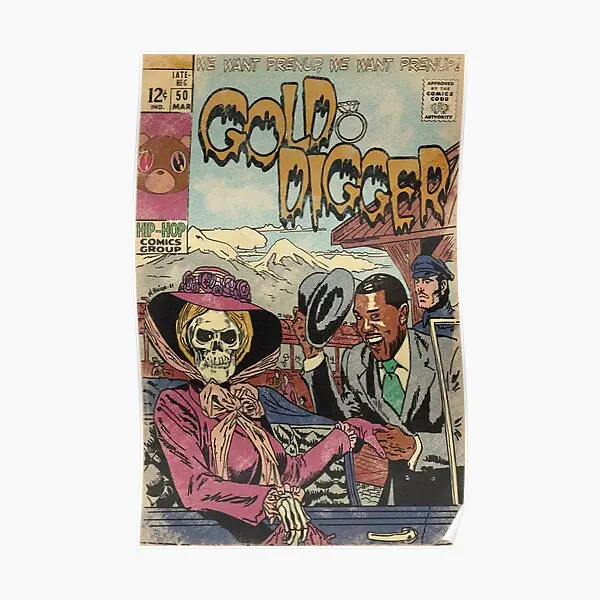 

Kanye West Gold Digger Hip Hop Comics Poster Decor Modern Picture Mural Wall Painting Home Decoration Funny Print Room No Frame