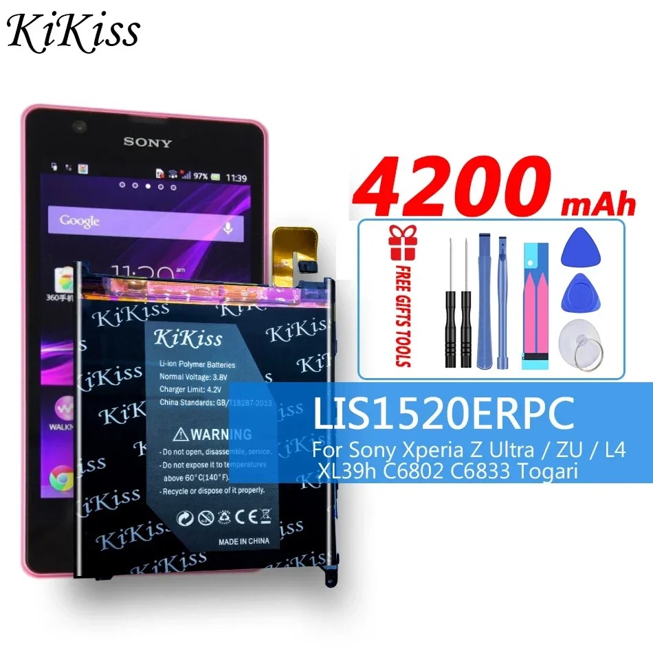 Аккумулятор большой емкости 4200 мАч для Sony Xperia Z Ultra/ZU/L4 XL39h C6802 C6833 Togari аккумулятор