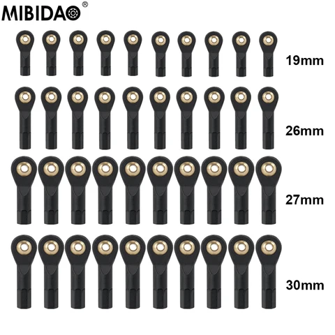 MIBIDAO Шаровые наконечники 10 шт., пластик, M2 M3, 19/26/27/30 мм