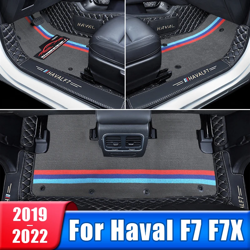 

Custom Made Leather Car Floor Mats For Haval F7 F7X 2019 2020 2021 2022 Interior Non-slip Carpets Rugs Foot Pads Accessories