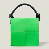 geometry canvas designer handbags for women green lattice ladies shoulder crossbody bags plain female messenger purses 2022 new