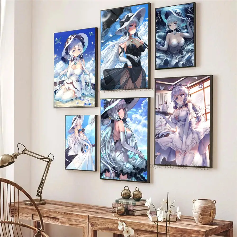 Azur Lane Illustrious плакат с бумажным принтом для дома гостиной спальни входа бара кафе