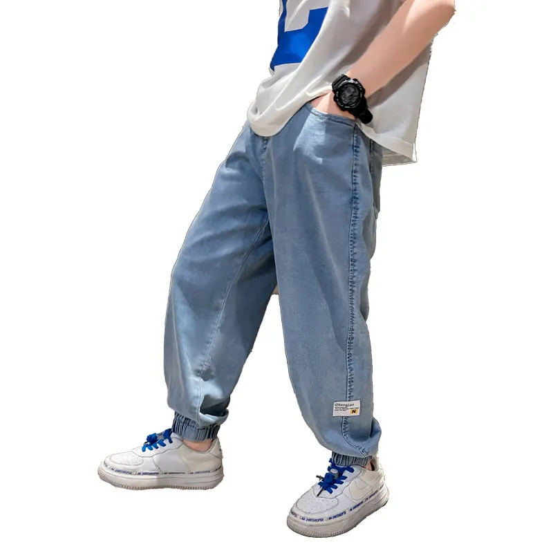 

Summer Boys New Arrivals Korean Thin Full-Length Casual Anti-Mosquito Pants High Quality Children's School Solid Color Trousers
