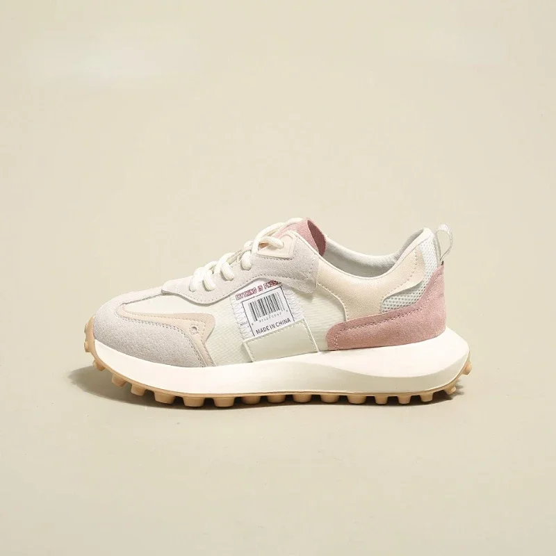 

Женские кроссовки для бега, розовые сетчатые дышащие кроссовки на платформе, роскошные Брендовые повседневные, лето 2024