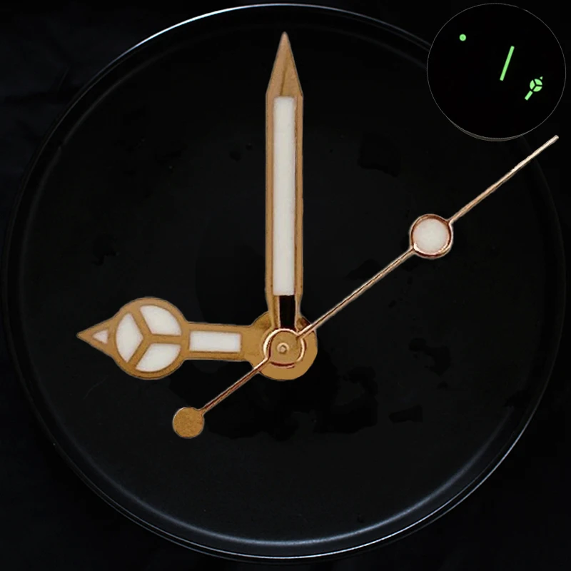 NH35 Presage Hands Gold Aiguille Second Arrow Green Lume Needles Аксессуары для часов подходят NH36 Mercedes Style