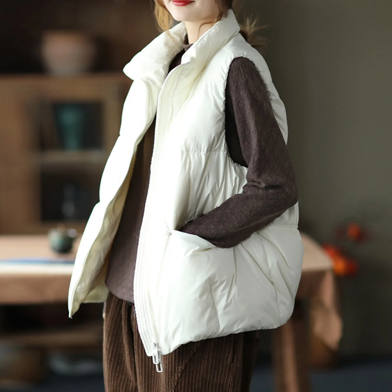 

Походный жилет, пуховой жилет, женское короткое пальто, Женский пуховой жилет, тонкая Осенняя пуховая куртка без рукавов и жилет для женщин ...