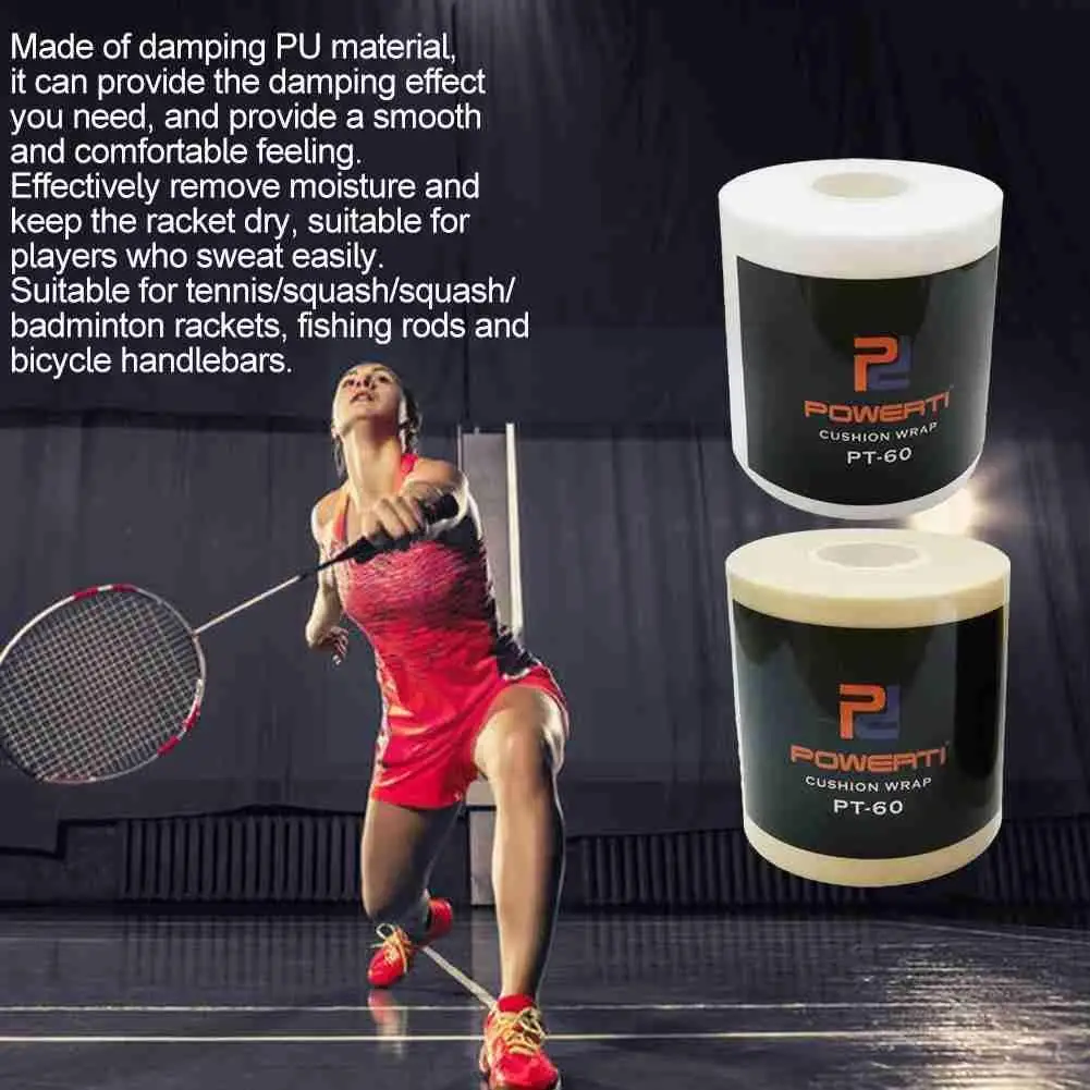 

1 Pc Badminton Grip Cushion Wrap Backing Film Tennis Racket Film Absorbing Balance Damping Waterproof Handle Thickness Shoc B6h9