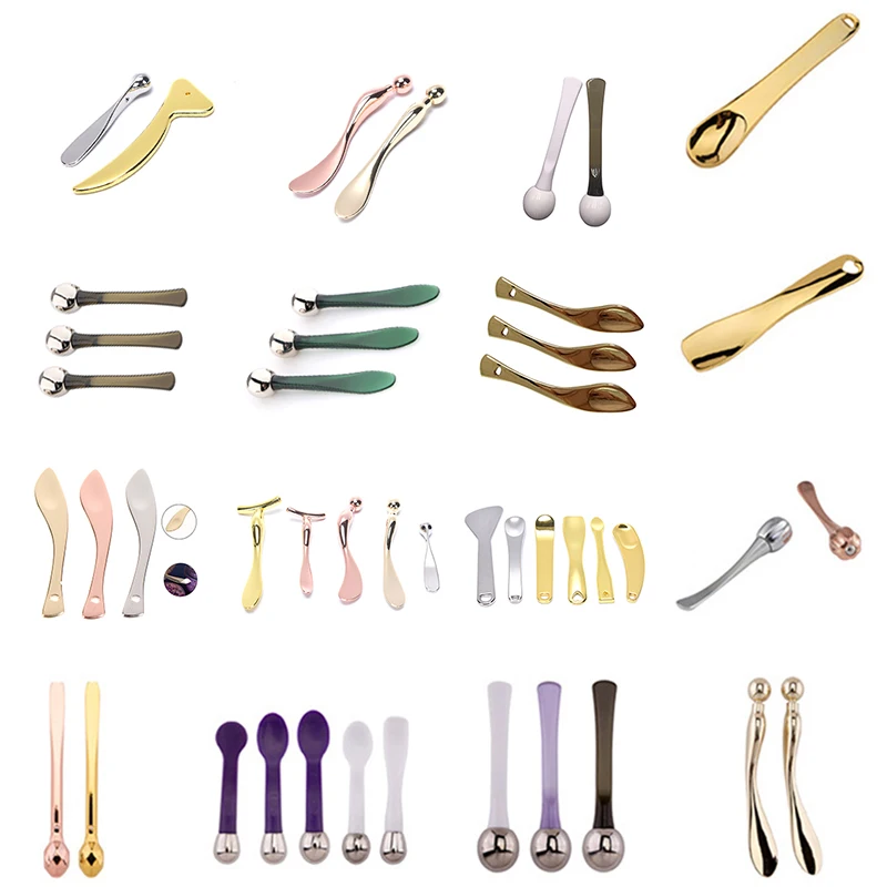 

1pcs Eye Cream Applicator Metal Eye Roller Massage Stick Cosmetic Spatulas Anti Wrinkle Facial Spoon Face Thining гуаша Tool