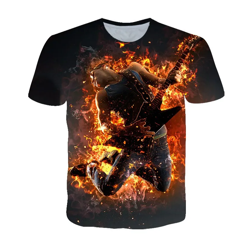 

2022 Summer Fashion Men/Women 3D Printing Cool Dancer Pattern T-Shirt Street Personality Trend Wild Loose Oversized Short-Sleeve