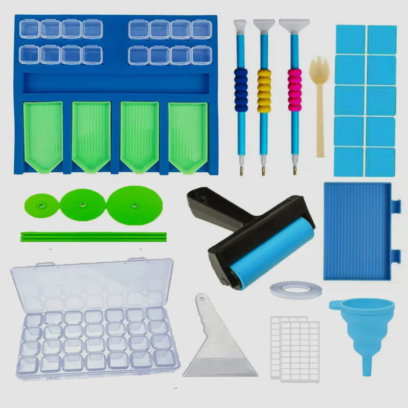 

TPB R 004-4 большой лоток для фотопосуды, сверлильная ручка, клей, коробка для почвы, пинцет, аксессуары для алмазной вышивки