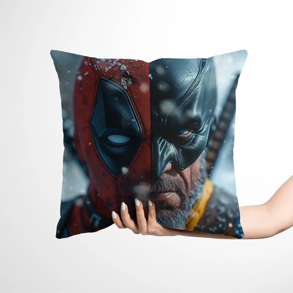 Декоративная наволочка из полиэстера однотонная двусторонняя с принтом для