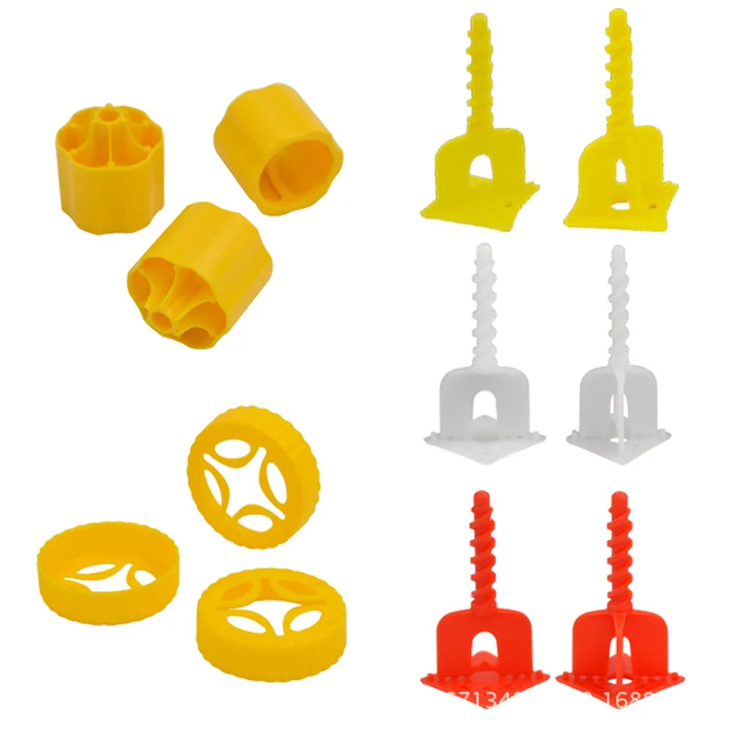 

50set Nut type tile Alignment leveler 1-2mm Wall Ceramic Gap Locator Plastic Positioning Buckle cross clips Floor Laying Tool