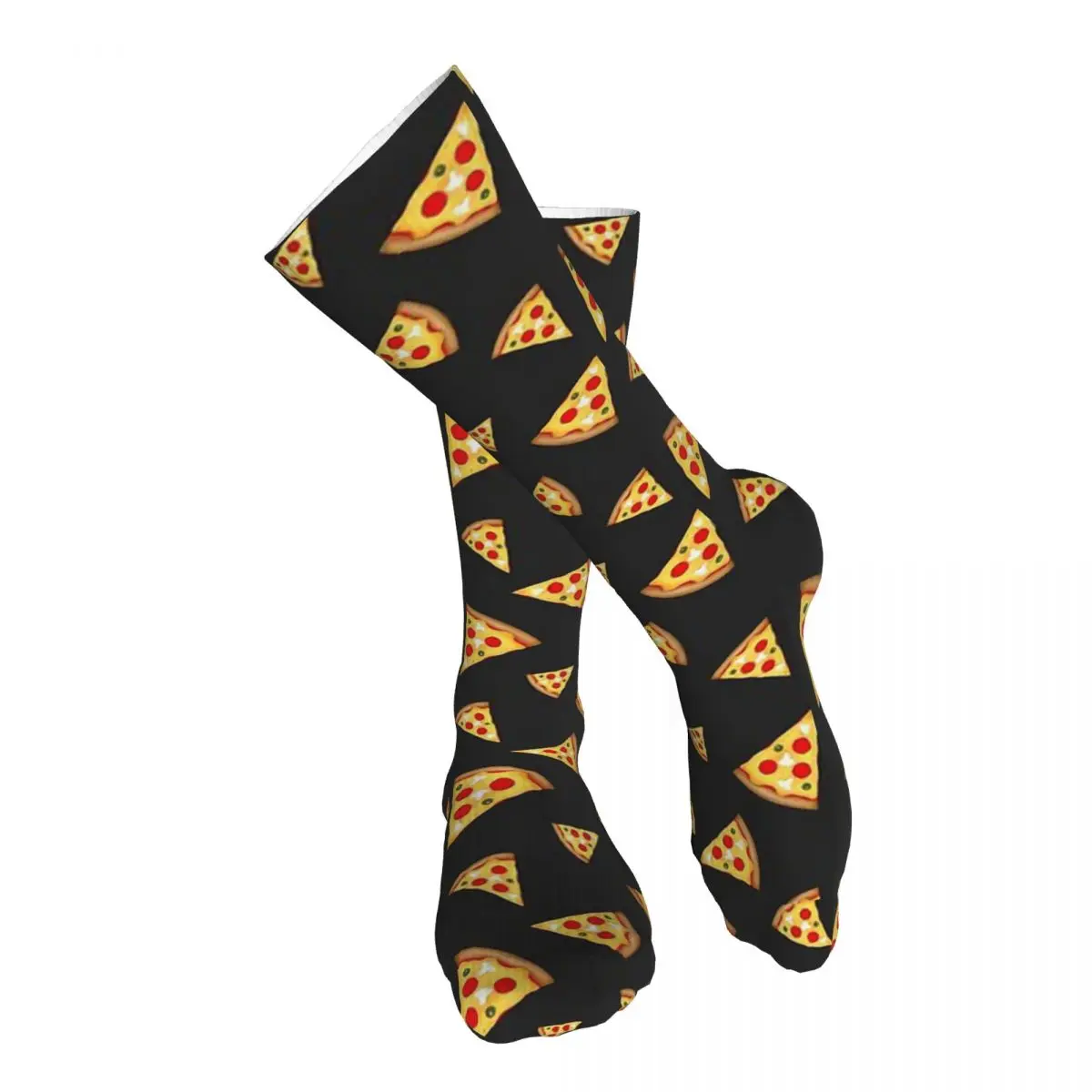 

Cool And Fun Pizza Slices Pattern Adult Stockings Not Easy to Pilling For Daily Matching Thigh High Socks Bright Colours