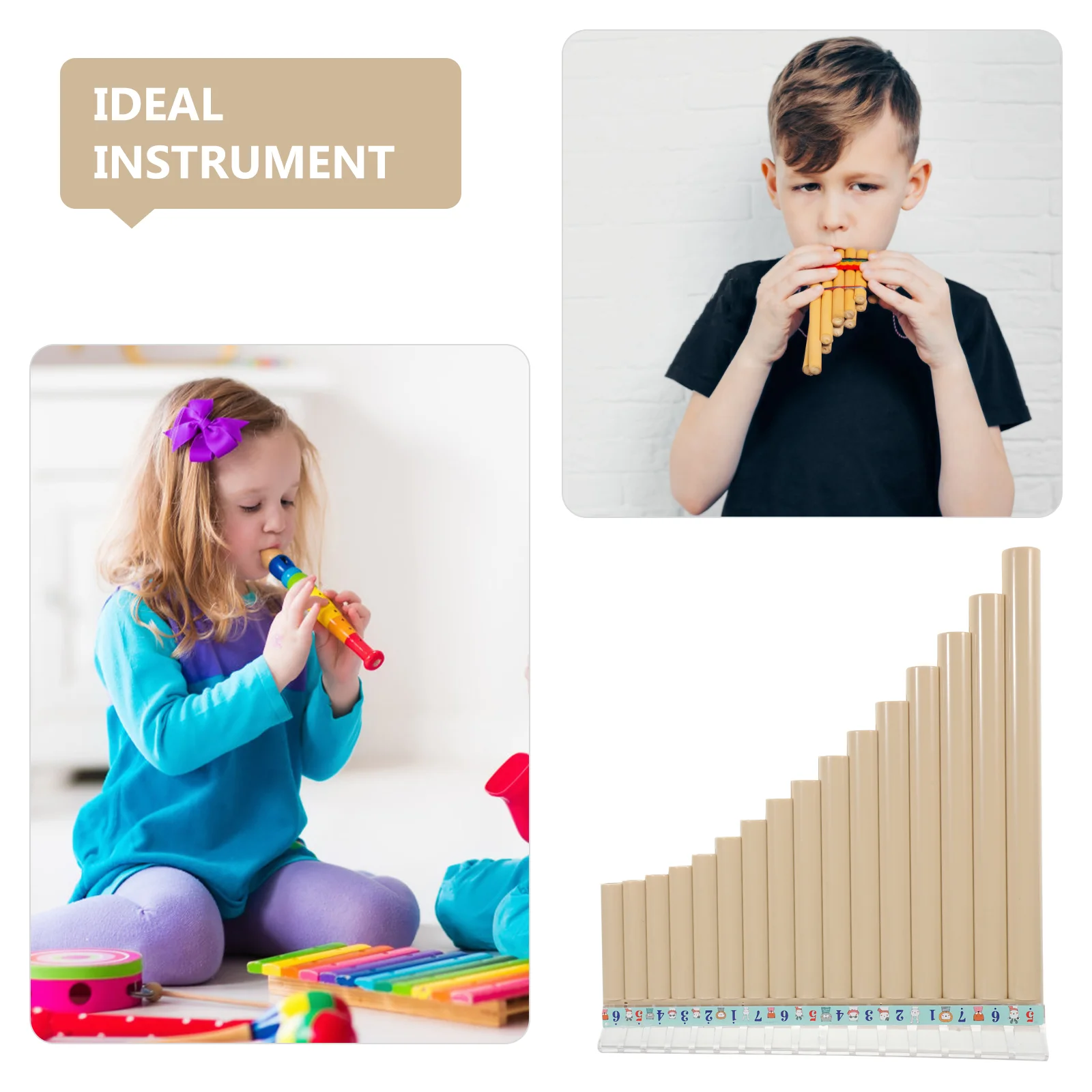 Пан-флейта 16-трубные панпы школьный музыкальный инструмент детский