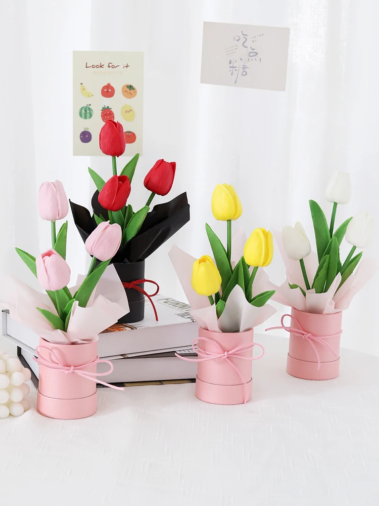 

Искусственный цветок, креативный букет тюльпанов, украшение для дома, праздничные мероприятия, подарки