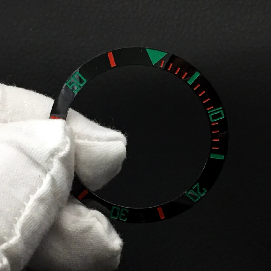 

Customized Black New Watch Accessories 38mm Ceramic Ring SUB Ring Mouth Fit For Black/Green Water Ghosts