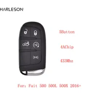 Smart Remote Key Fob 433MHz 4A Chip 4/5 Button for Fiat 500 500L 500X 2016+ SIP22 Blade  KeylessGo Fob Control