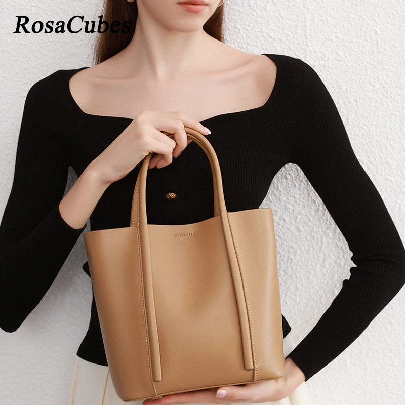 

Женская сумка-тоут из натуральной кожи, роскошный саквояж на плечо, вместительный чемоданчик кросс-боди с простым дизайном, 2023