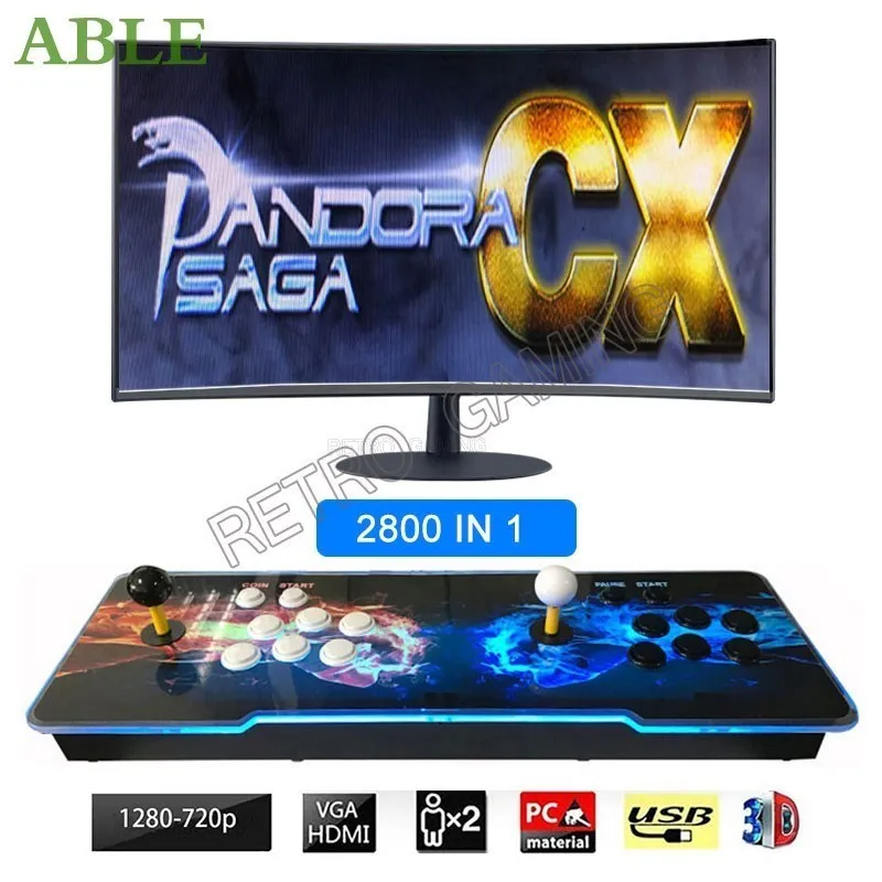 Pandora Saga Box CX 2800 In 1 Console Arcade Machine Fight Game Push Button Joystick HDMI/ VGA Output  For Arcade Cabinet