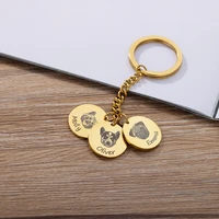 custom pet name photo keychains for women personalized dog cat engrave keychain stainless steel custom jewerly couple gift