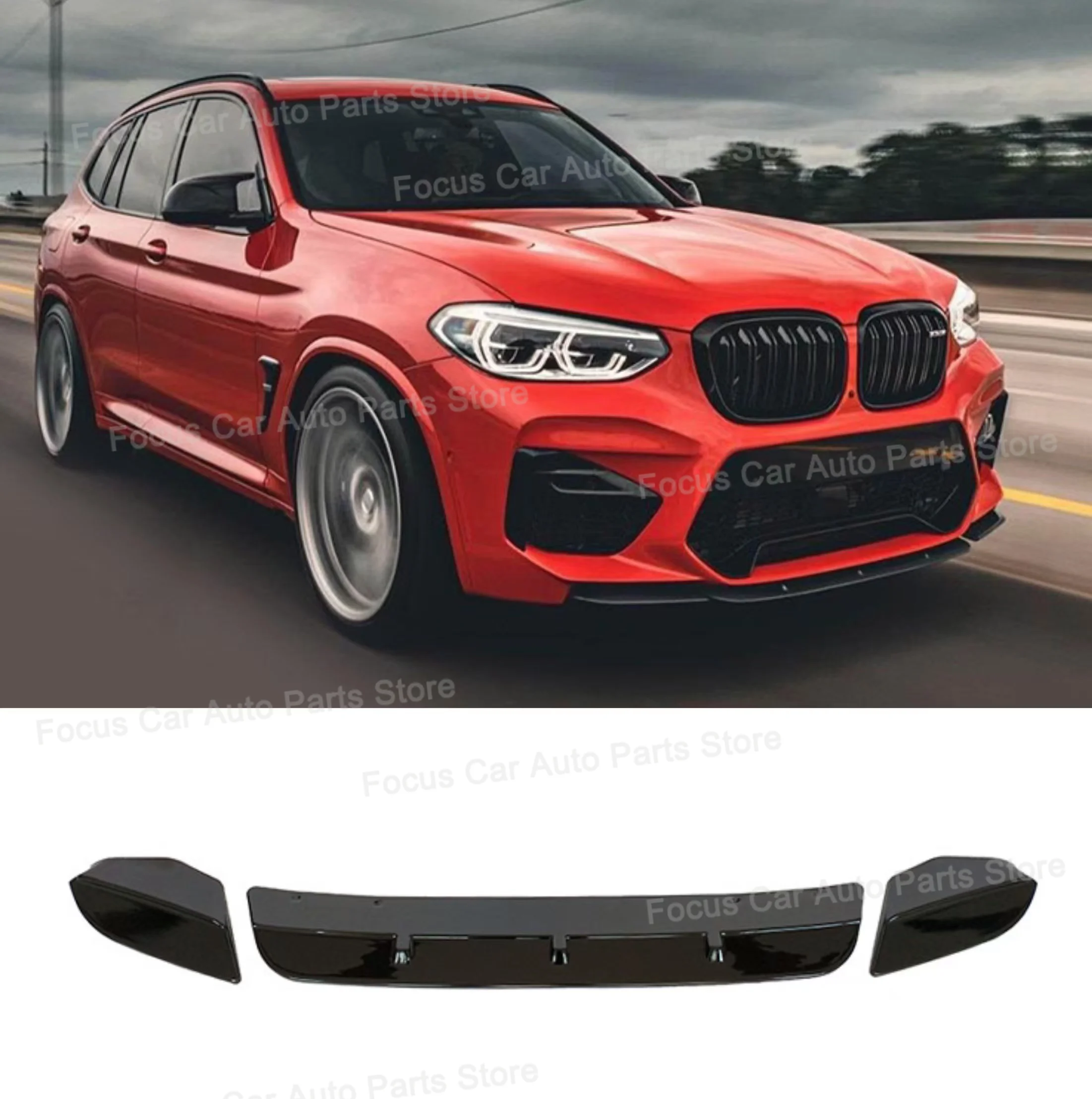 Для BMW X3M X4M F97 F98 Pre Facelift 2019 2020 2021 передний бампер разделитель губ спойлер комплект