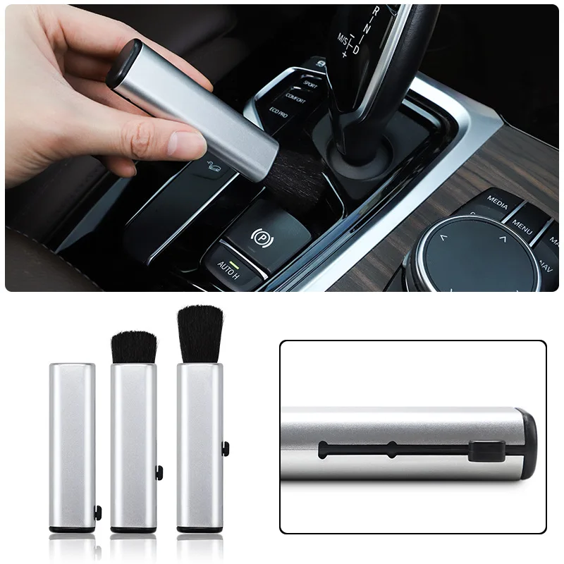 

Car Interior Detail Cleaning Brush Retractable for Dashboard Air Conditioner Keyboard Universal Cleaning Soft Wool Small Brushes