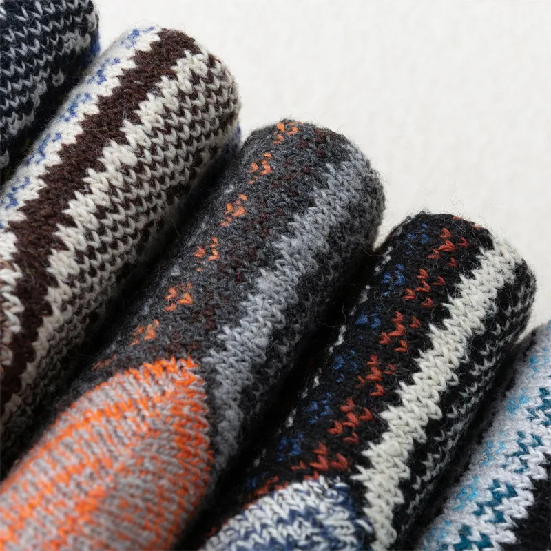 5 Pairs Newest Winter and Autumn Women Wool Socks Ethnic Style Thermal Thicken Warmer Cashmere Socks for Women