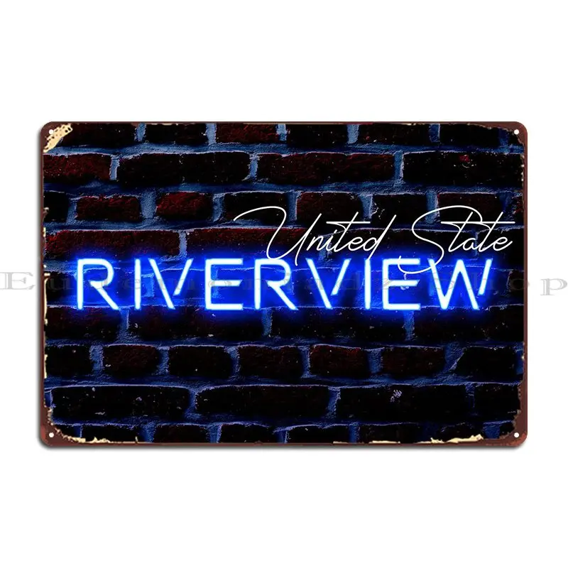 

Металлический знак Riverview, таблички ржавчины, создание клуба, печать кинотеатра, жестяной плакат