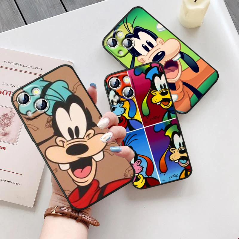 

Disney Goofy Cute For iPhone 14 13 12 11 Pro Max XS Max X XR 7 8 Plus 6S 5S Silicone Black Shell Phone Case