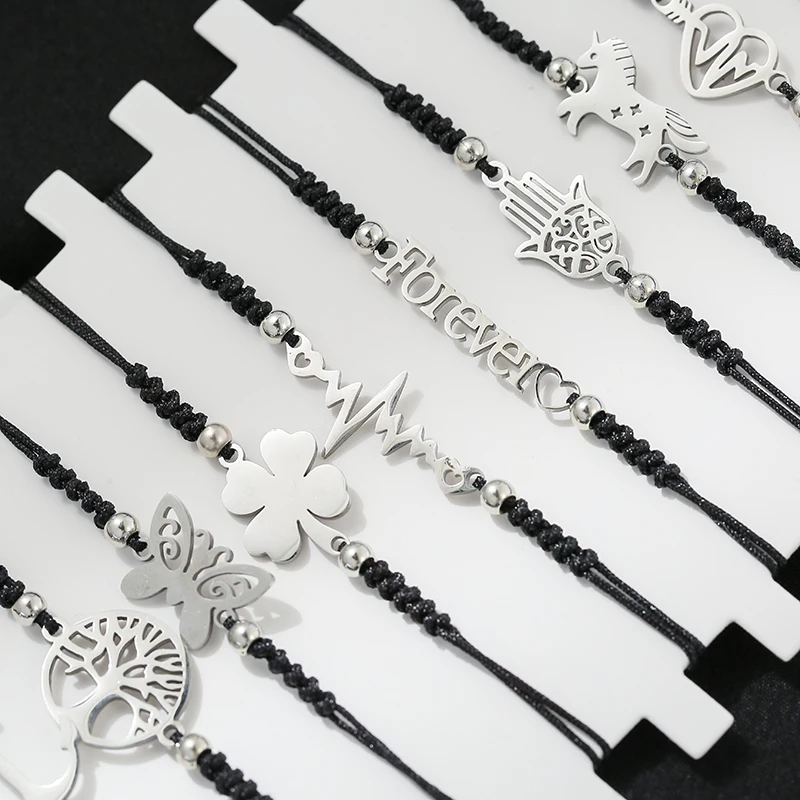 YEYULIN 12 шт./компл. браслет с подвесками руки Фатимы в виде сердца единорогом