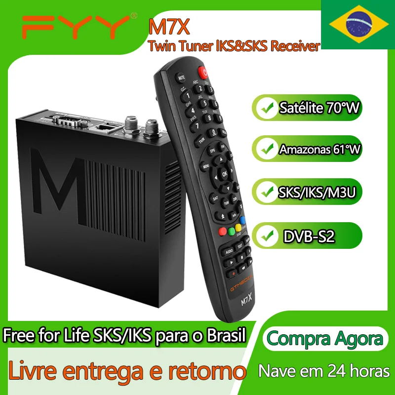 SKS Receiver and IKS for Brazil GTMEDIA M7X DVB-S2 1080P Sat