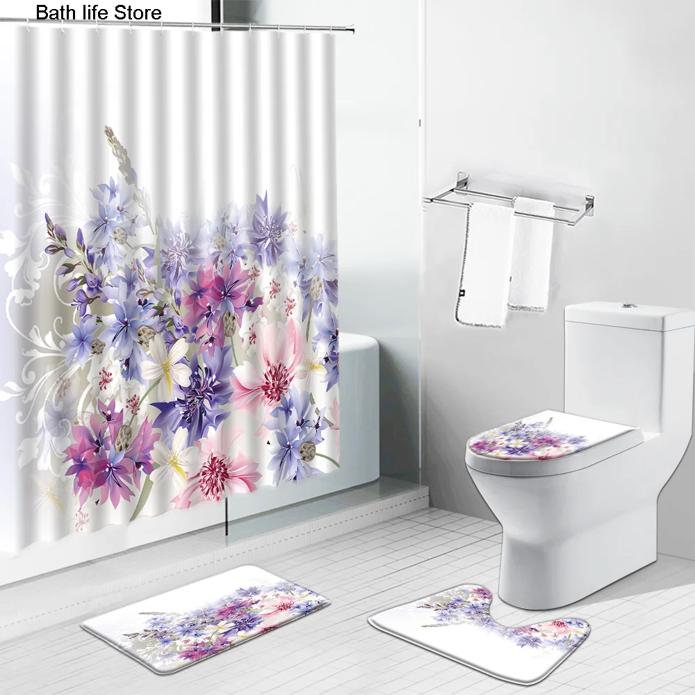 Занавеска для душа с изображением розовых цветов растений s занавеска кактуса