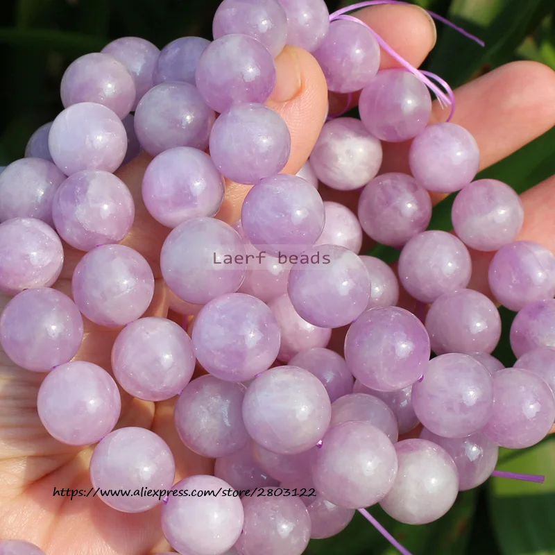 

Natural Purple Kunzite 13-13.5mm Real Gem-Stone Round 6-7inch per Bracelet ,100% Natural Guarantee, For DIY Jewelry Making !
