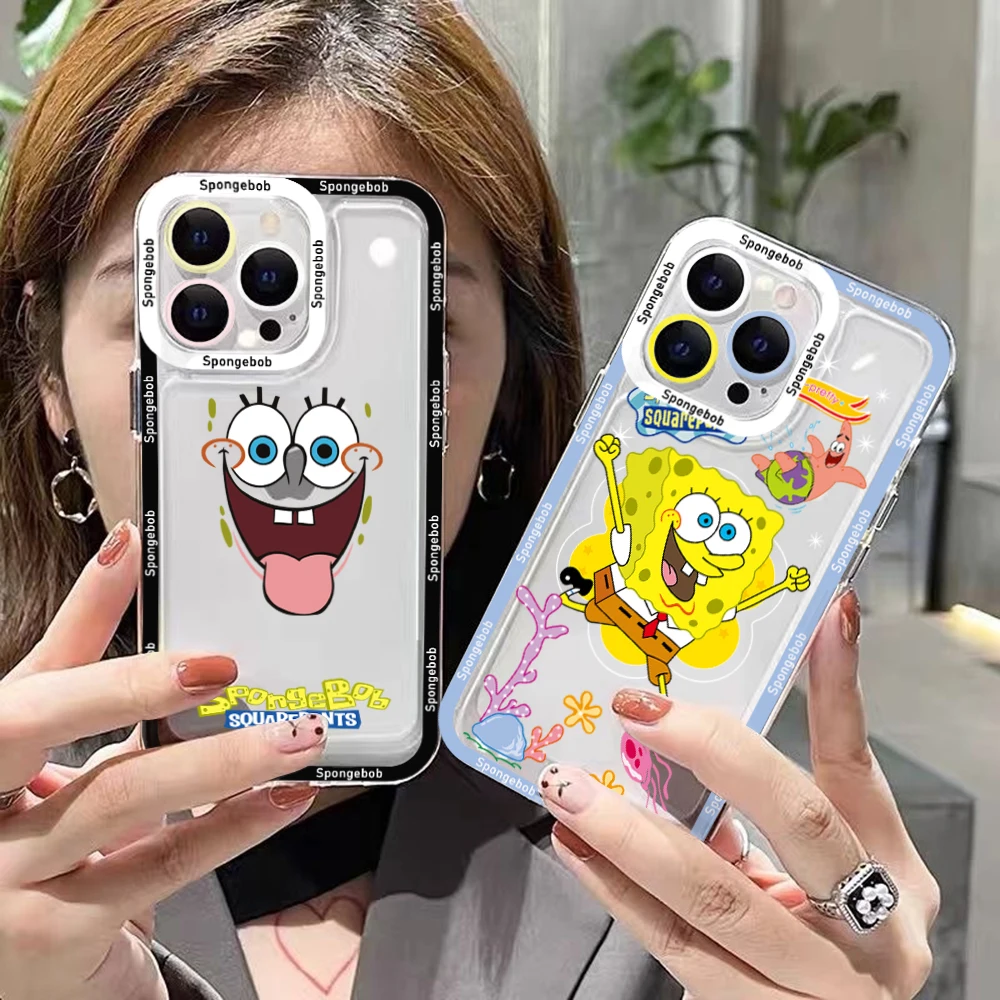 

Cartoon SpongeBobs Stars Phone Case For Xiaomi Redmi Note 12C 11 10 Pro Plus 10C 9A 9C 9T K30 K40 K50 K60 4G 5G Transparent Capa