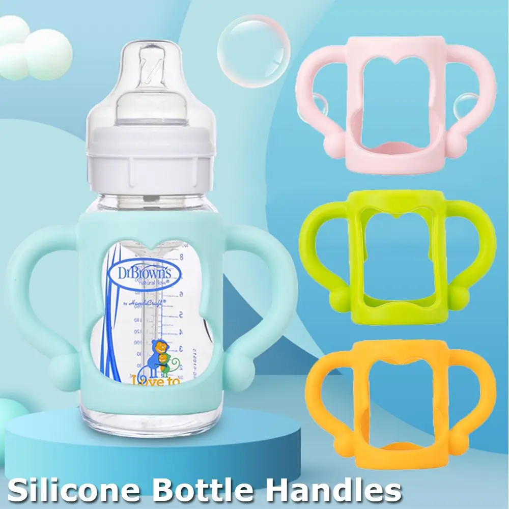 

Universal Baby Bottle Handle Soft Silicone Wide Mouth Grip Feeding Bottles Accessories