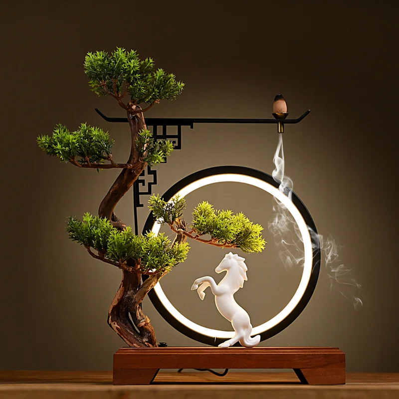 

Powder Backflow Incense Burner Smoke Waterfall Electronic Censer Incense Burner Stand Fashionable Incienso Quemador Home Decor