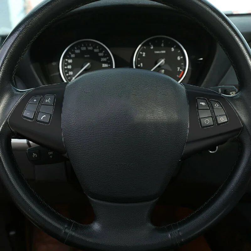 

Button Steering Wheel trim Gloss Black 2pcs Decal For BMW X5 E70 2008-2013