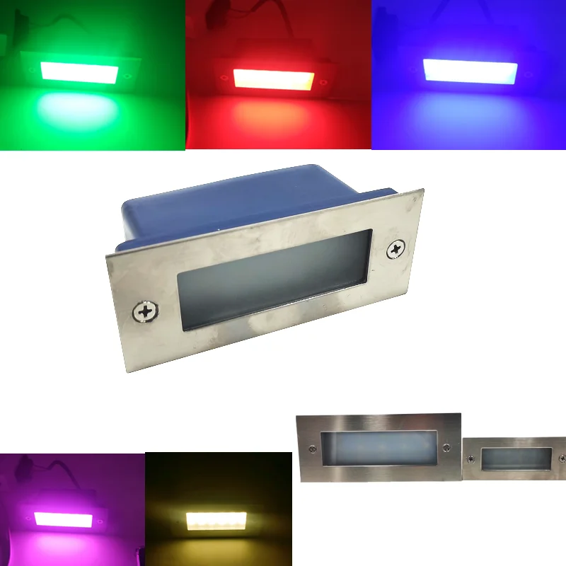 

Step Outdoor Wall Down Aluminum Embedded Waterproof Wall Box Stair Lamp Lamp Footlight Lights Led With Light