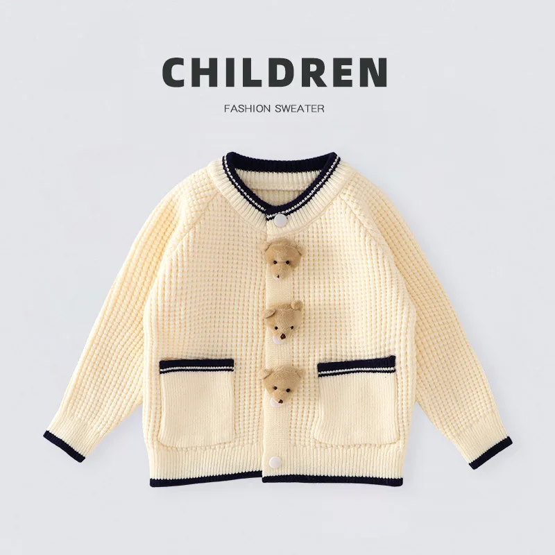 

Baby Cardigan Girl Winter Knit Coats Boys Knitted Jackets Child Sweater Children's Knitwear Brother And Sister Matching Clothes