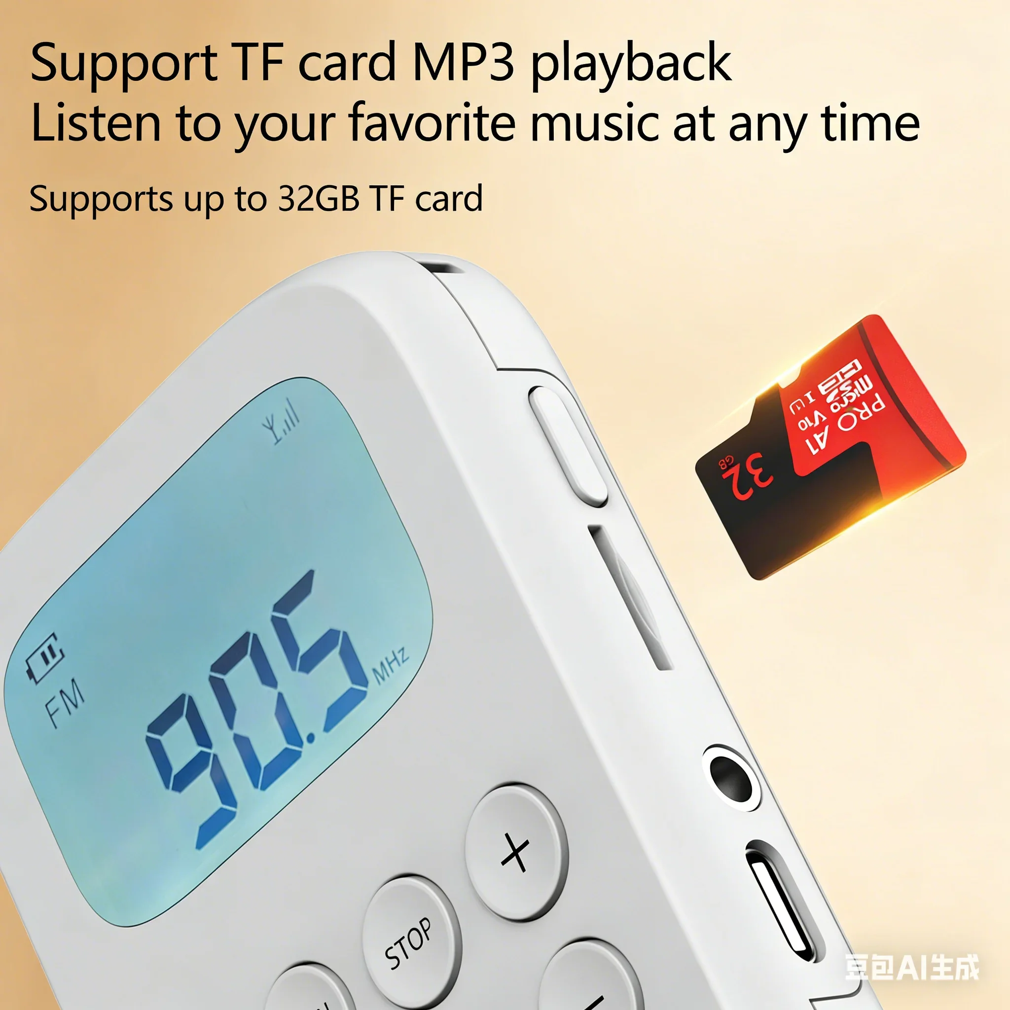 Фото Портативная колонка с Bluetooth 5.0, FM/AM-приемник, MP3-плеер с поддержкой карт TF, функция записи голоса, разъем для наушников 3,5 мм и зарядка Type-C №3