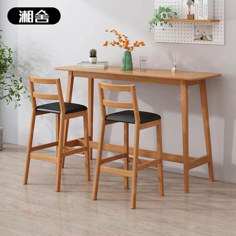 Скандинавский барный стол и стул из массива дерева домашняя спинка современный