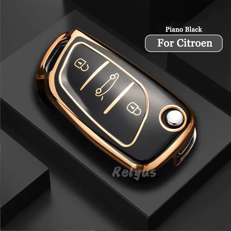 Чехол для автомобильного ключа-раскладушки из ТПУ Citroen C1 C2 C3 C4 C5 XSARA PICA Peugeot 306 407 807 DS