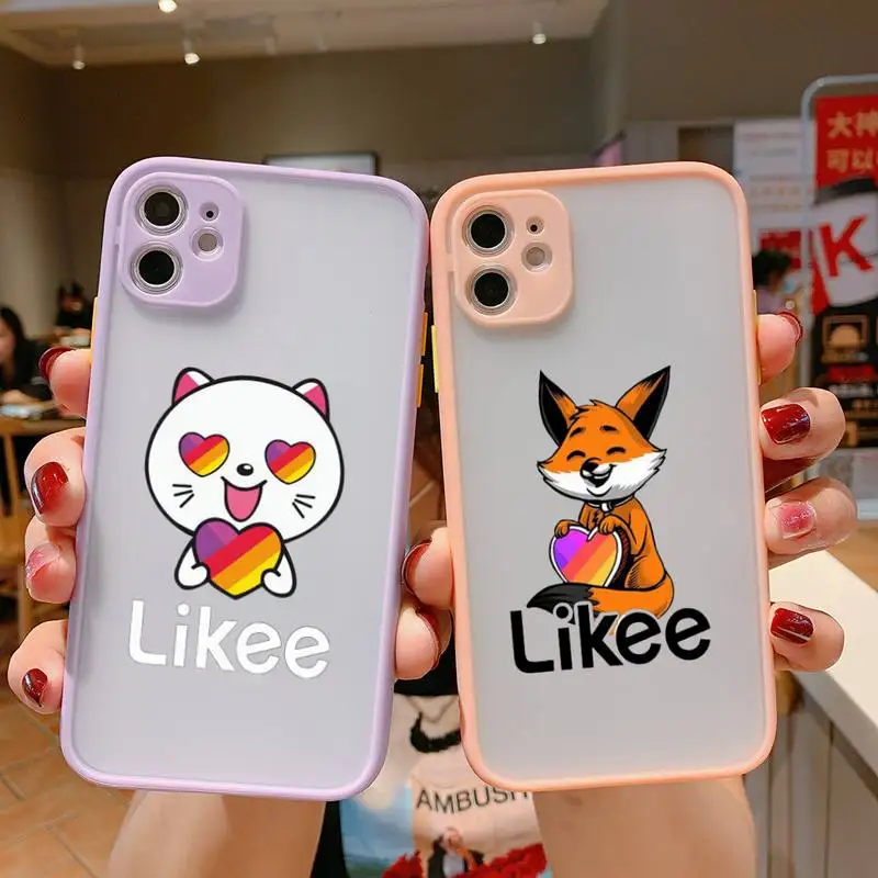 

fashion Likee cat bear love heart art Phone Case For iPhone 13 12 11 Mini Pro XR XS Max 7 8 Plus X Matte transparent Back Cover
