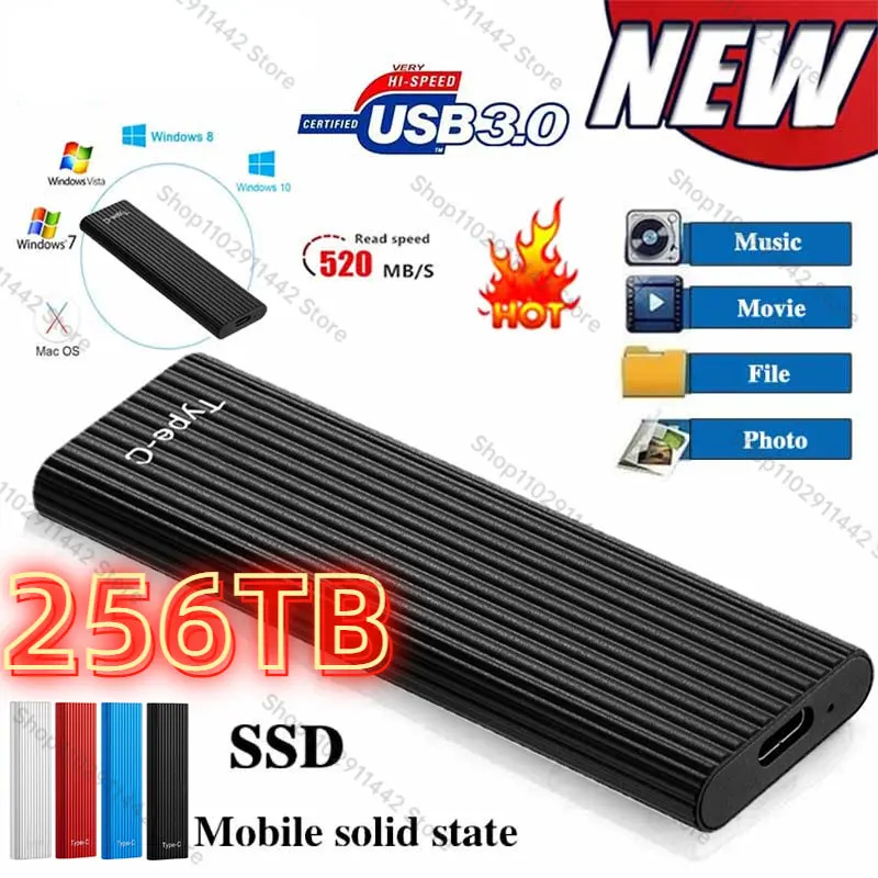 

Portable SSD 2TB 8TB 16TB Solid State Drive Externo Hard Disks USB3.1 External Mobile Storage Decives for ps5 Computers Notebook