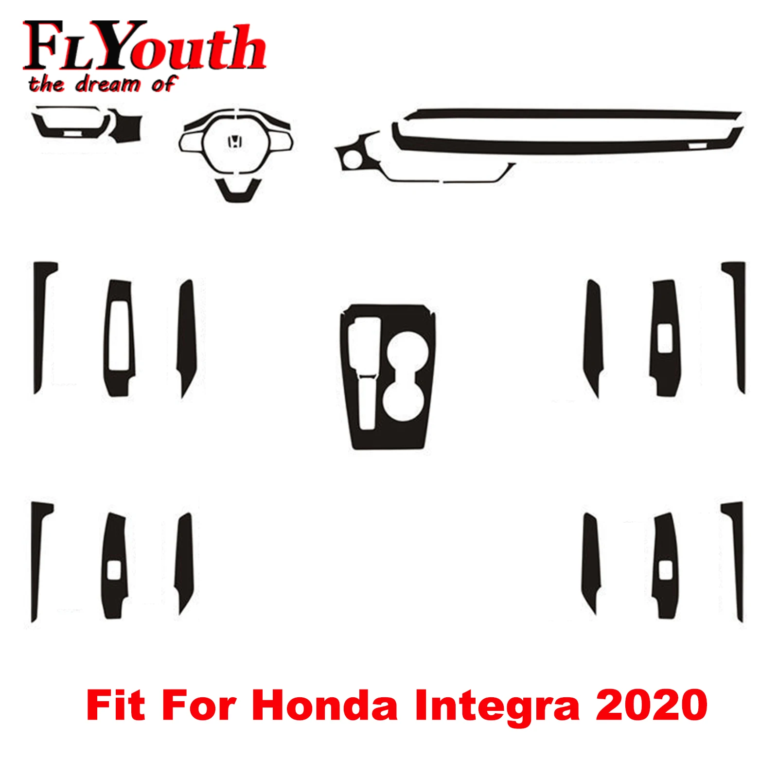 

Наклейка 5D из углеродного волокна для Honda Integra 2022, автомобильная панель переключения передач, держатель для стакана, панель, рамка, Обложка, о...