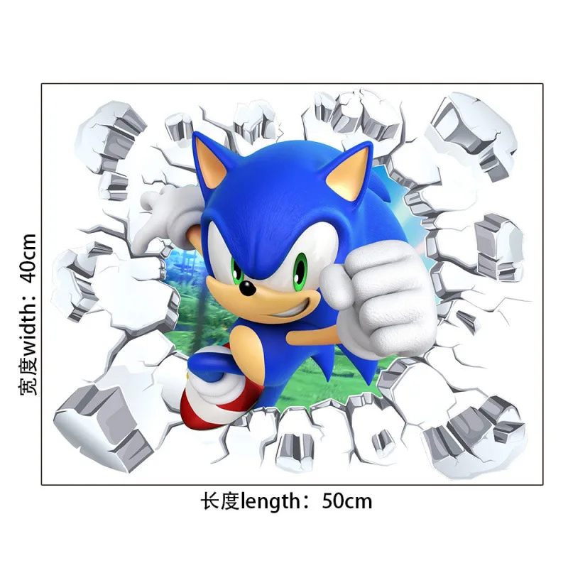 Самоклеящиеся ПВХ-наклейки Sonic Stickers Tails Shadow Silver для детских комнат, настенные стикеры с ежиками в стиле аниме, граффити, подарки (art.: 3920db75d2437) - 3920db75d2437