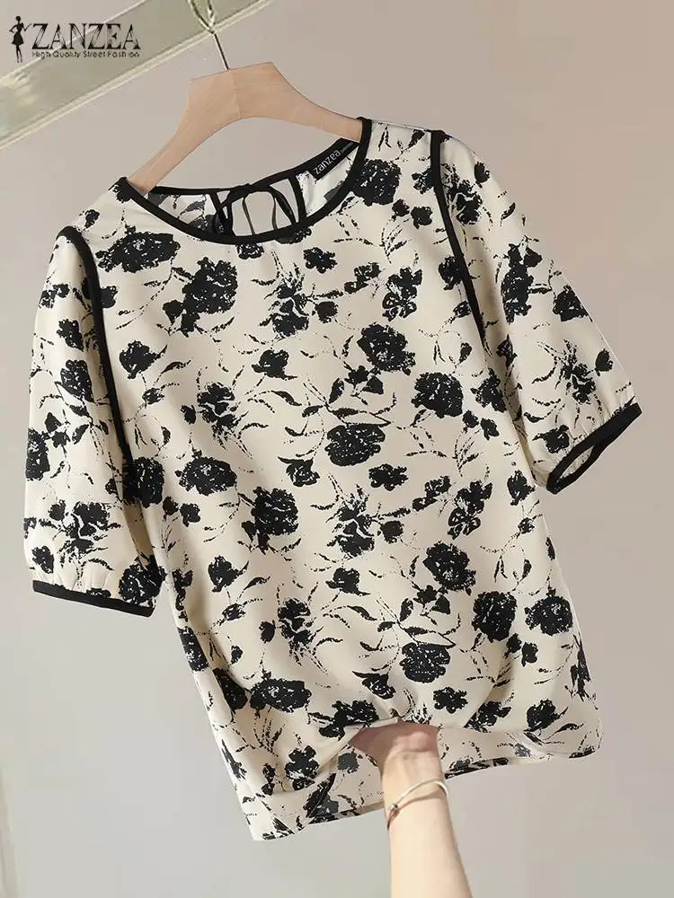 Женские летние топы винтажная рубашка с цветочным принтом богемные блузы на