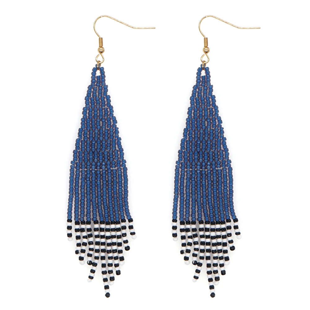 

Glass Beads Boho Drop Earring for Women Bohemia Beaded Dangle Earrings with Stainless Steel Hook Fashion Jewelry Accessories