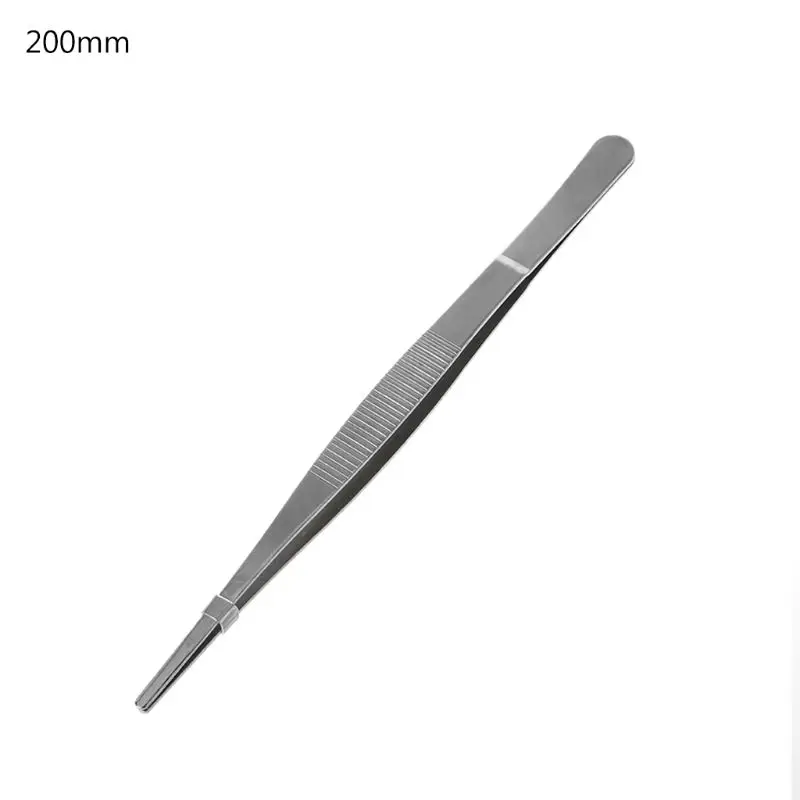 

Toothed Tweezers Barbecue Stainless Steel Long Food Tongs Straight Home Medical