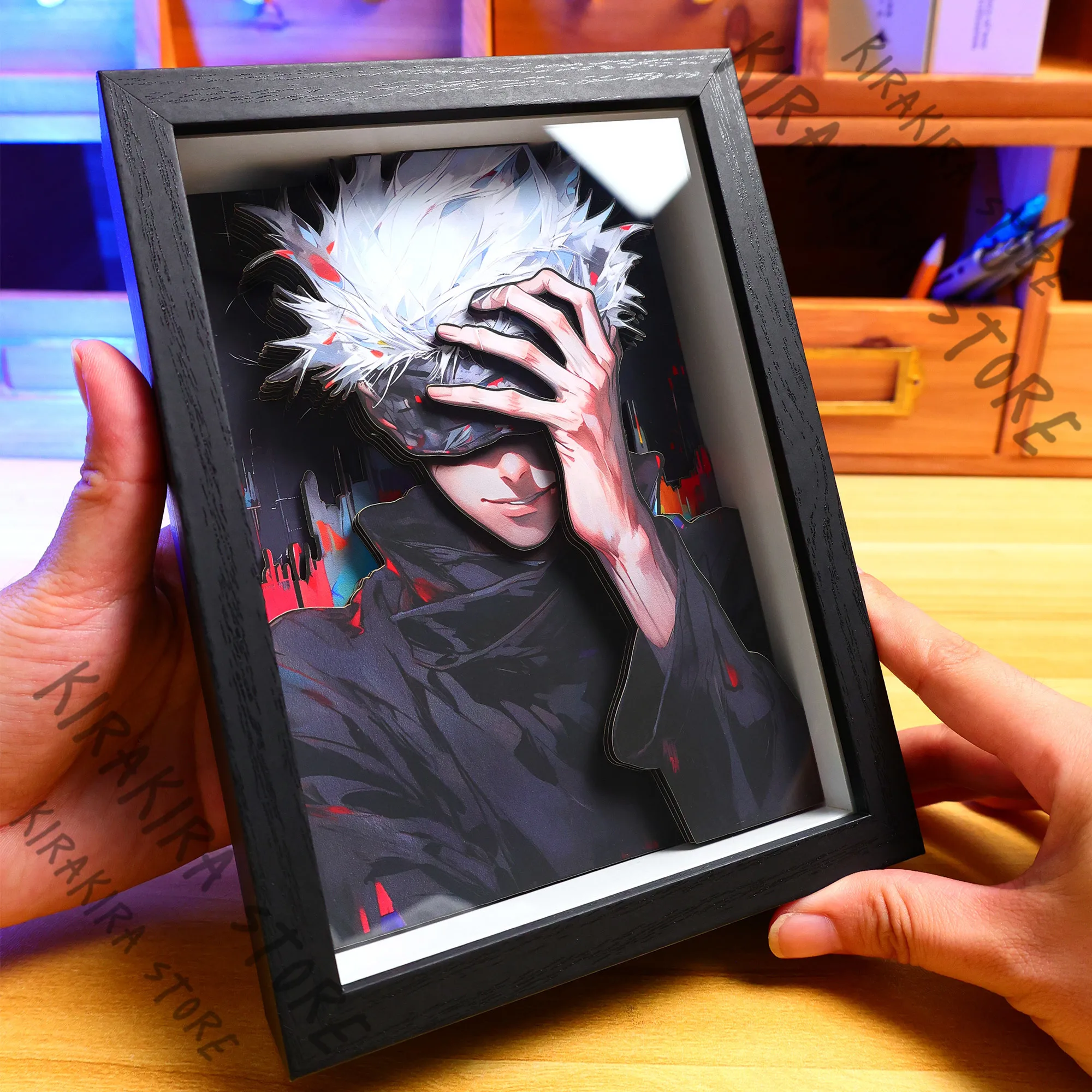 Jujutsu Kaisen Satoru Gojo Itadori Yuji 3D Стереограф Декор Косплей Талисман Аниме Ручная Роспись